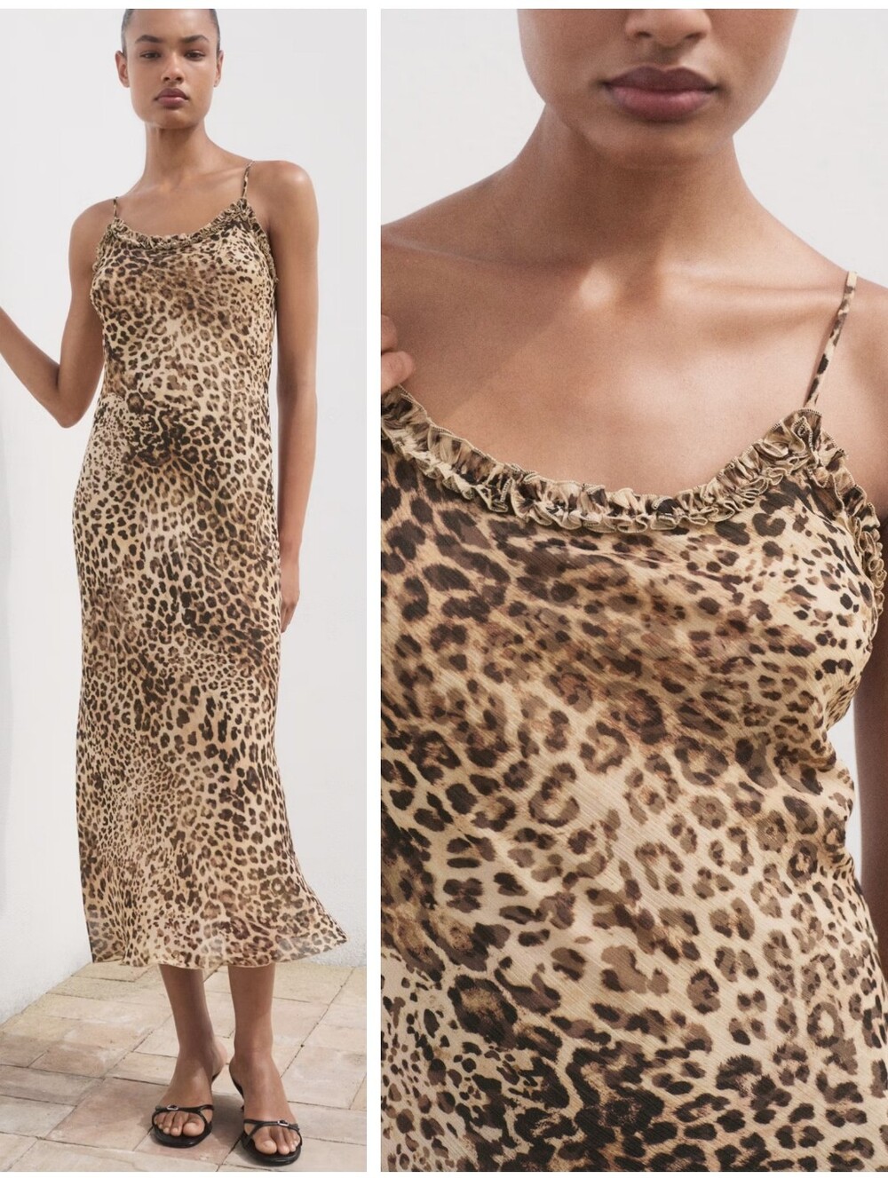 MANGO leopard Midi Dress